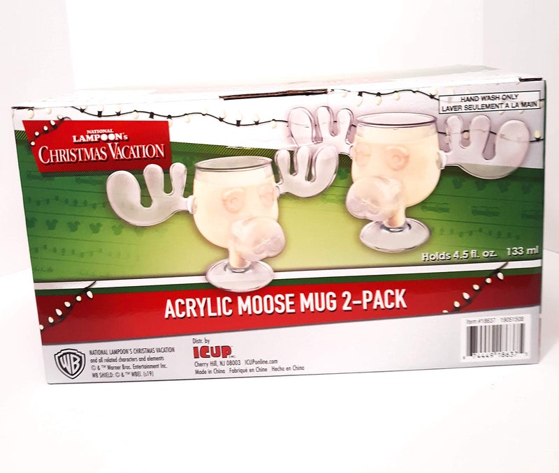 ICUP National Lampoonâ€™s Christmas Vacation Griswold Moose Mugs â€“ Holiday Drinkware Set, Movie Collectible Cups, Gag Gift, White Elephant for Adults Kids and Family -2-Pack 4.5 oz acrylic - Image 3